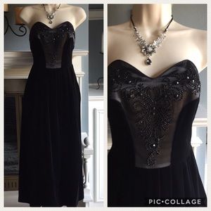 laura ashley black velvet dress